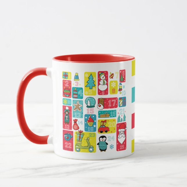 Mug Calendrier de l'Avent Noël personnalisé (Gauche)