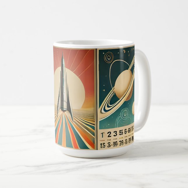 Mug Calendrier espace-temps Art de l'ère spatiale  (Devant droit)
