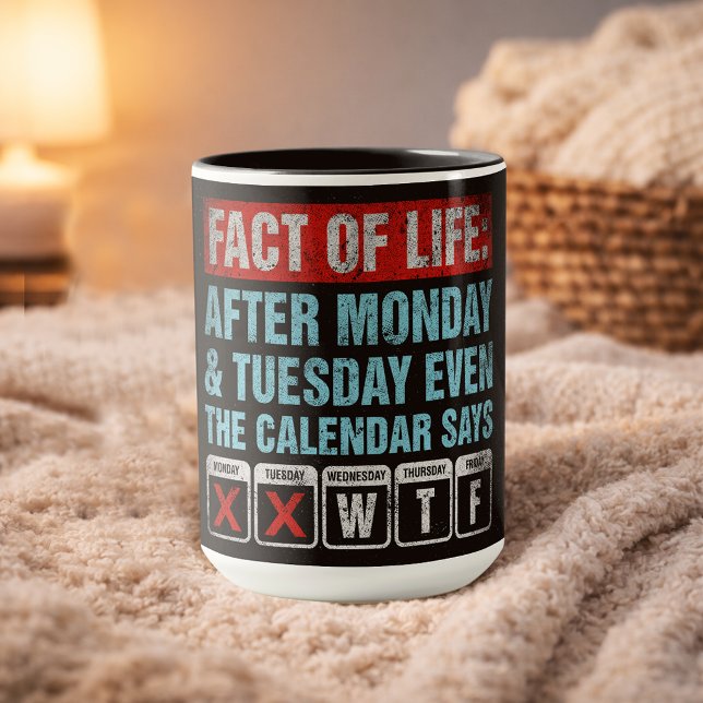 Mug Calendrier Fact of Life dit WTF Humour (Créateur téléchargé)