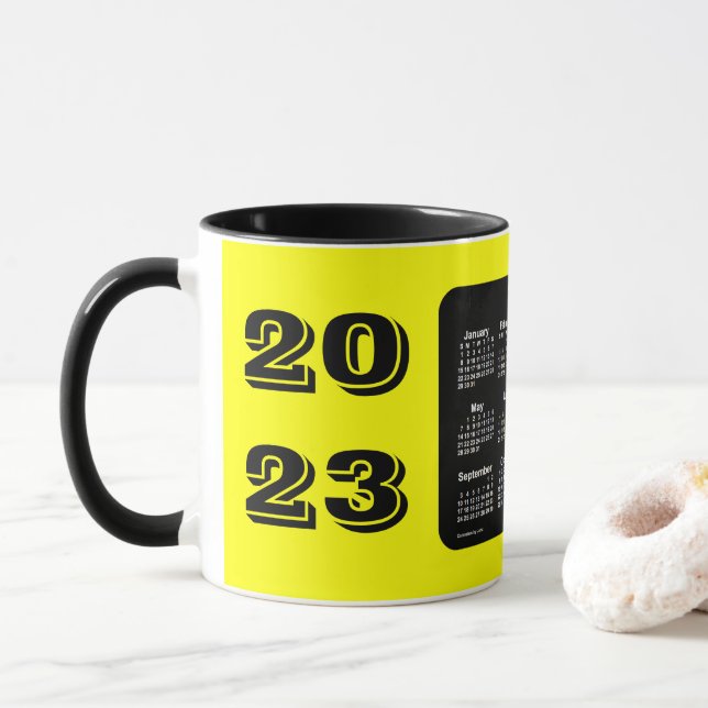 Mug Calendrier Jaune 2023 par Janz (Avec donut)
