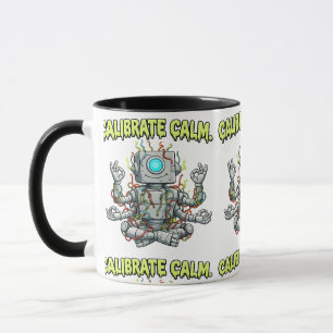 Mug Calibrer le Calme : Robot de méditation drôle Yoga