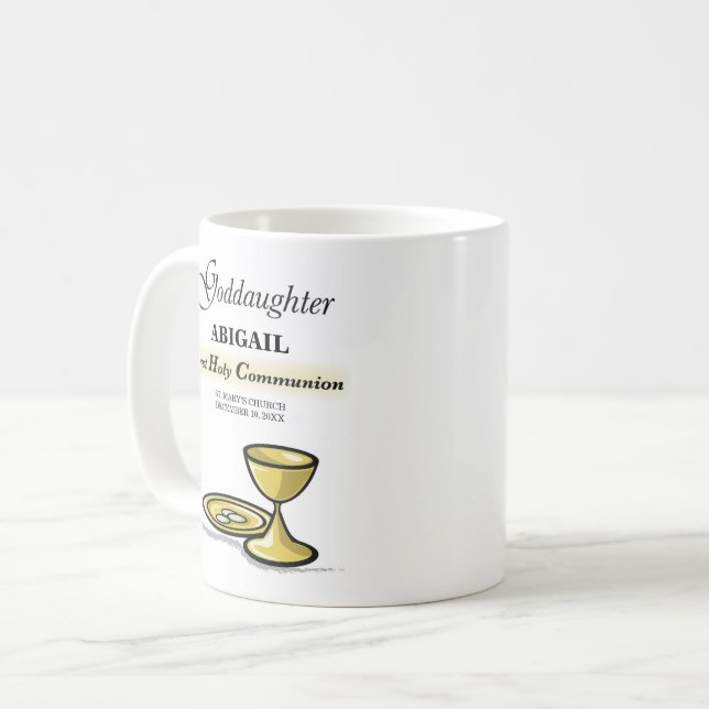 Mug Calice de première communion de filleule personnal (Devant gauche)