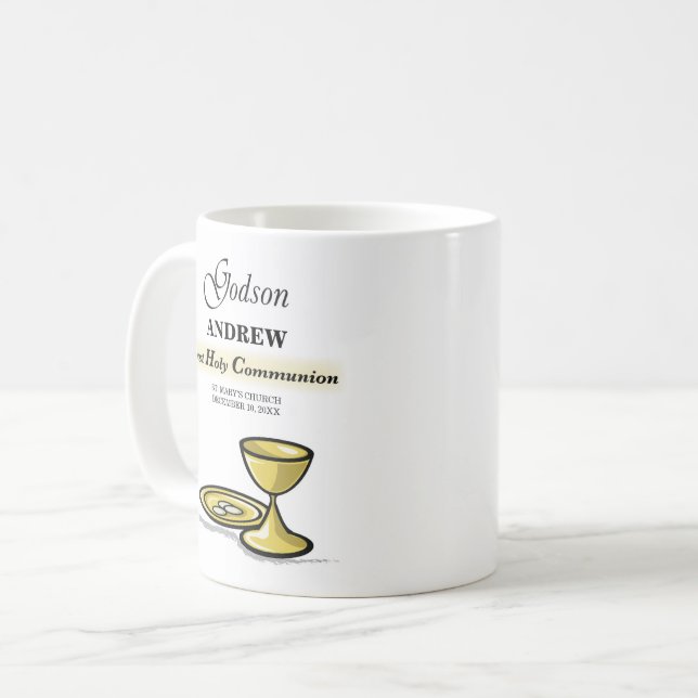 Mug Calice de première communion personnalisable pour  (Devant gauche)
