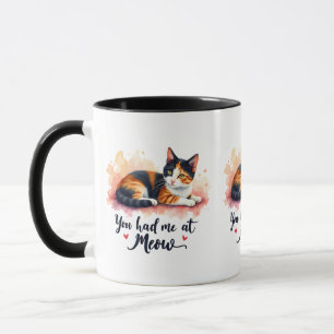 Mug Calico Cat You eu Me at Meow Watercolor