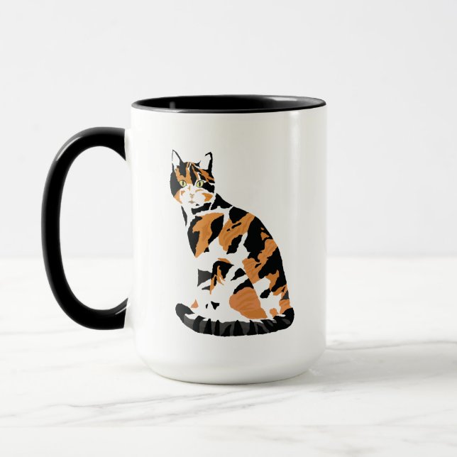 Mug Calico chat assis (Gauche)