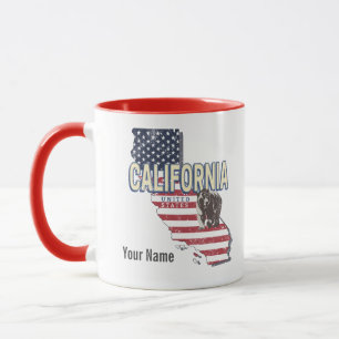 Mug California États-Unis Retro State Map Vintage