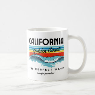 Mug California Golden Coast, Vintage Sunset Graphic