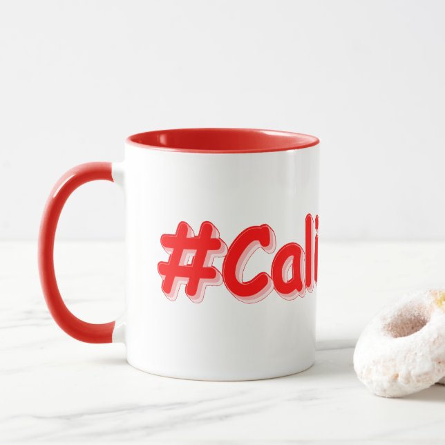 Mug "#California" Joli Design. Commandez dès maintenan (Avec donut)