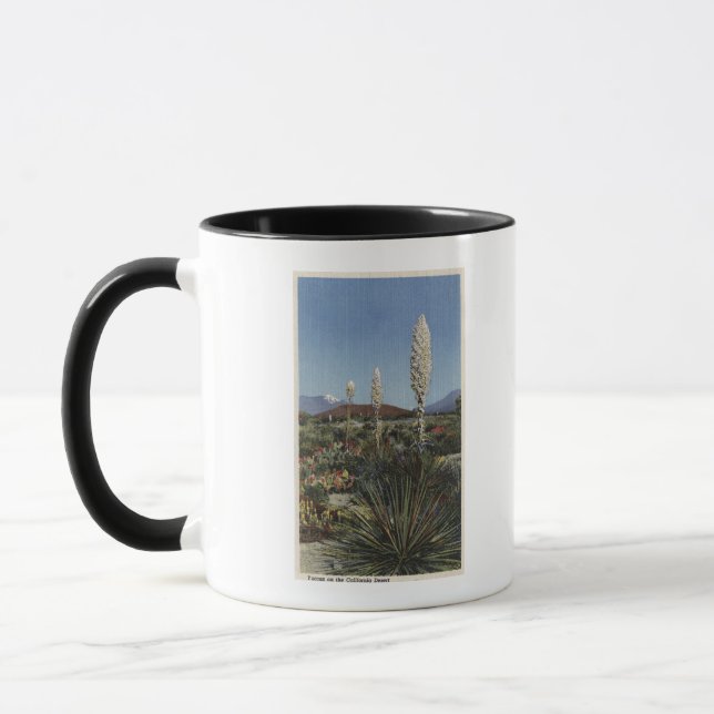 Mug Californie Cactus du Yucca en fleurs dans le déser (Gauche)