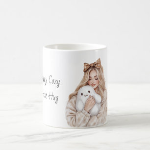 Mug Câlin de fantôme heureux et cosy à une fille blond