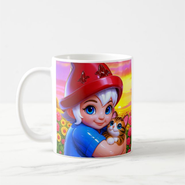 Mug Câlins de coucher de soleil pour chat (Gauche)