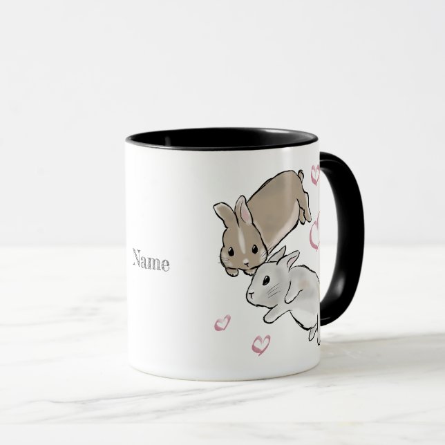 Mug Câlins de lapins (Devant droit)