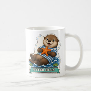Mug Câlins de loutre Loutre flottante étreignant une é
