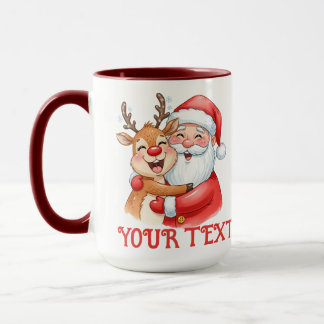 Mug Câlins de Noël Personnalisés avec le Père Noël et