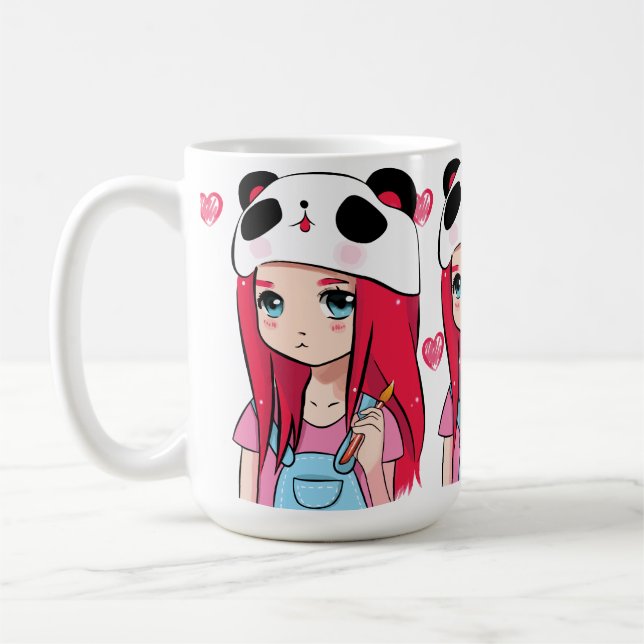 Mug Câlins de Panda & Rêves Cramoisis (Gauche)