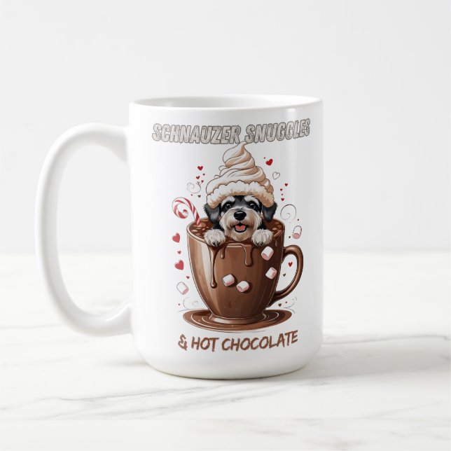 Mug Câlins de Schnauzer & Chocolat Chaud (Gauche)