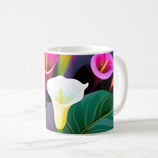 Mug Calla Lily Fleurs modernes (Devant droit)