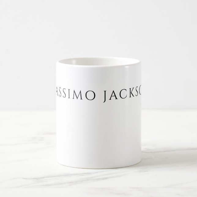 Mug Calligraphie chic simple et élégante en noir et bl (Centre)