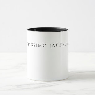 Mug Calligraphie chic simple et élégante en noir et bl