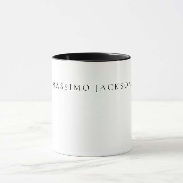 Mug Calligraphie chic simple et élégante en noir et bl (Centre)