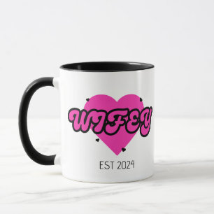 Mug Calligraphie colorée rétro pour femme