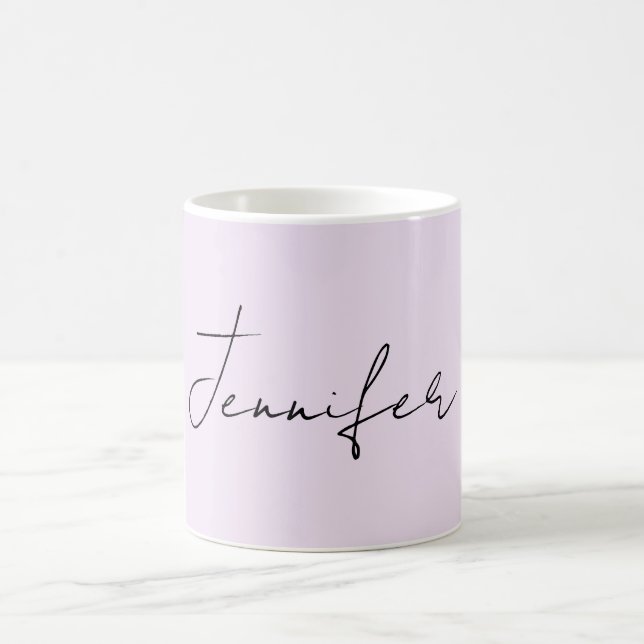 Mug Calligraphie de couleur pastel Élégant Simple Nom (Centre)