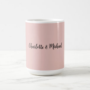 Mug Calligraphie de mariage Rose Gold Élégante Nom Sim