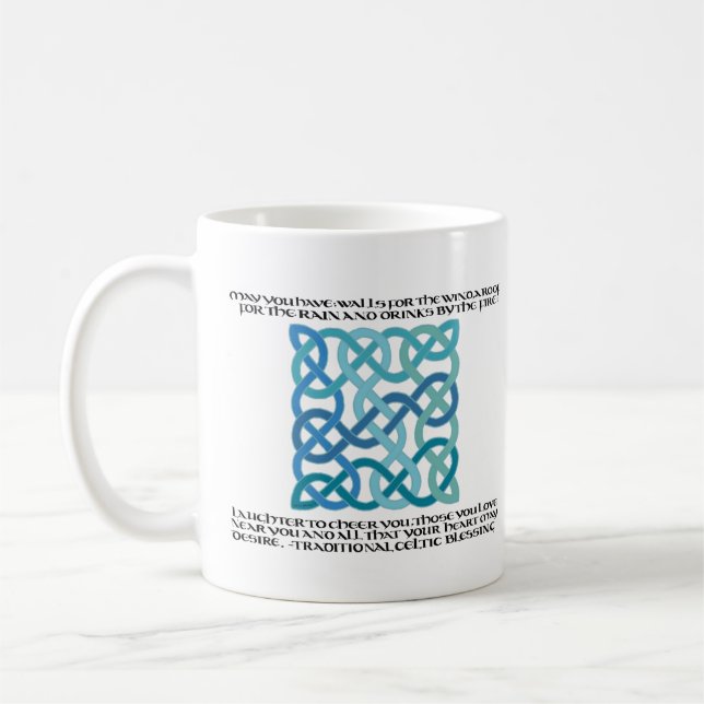 Mug Calligraphie écossaise de bénédiction avec noeud c (Gauche)