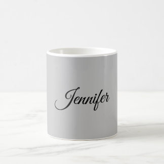 Mug Calligraphie Élégant Gris rétro Gris