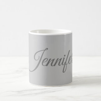 Mug Calligraphie Élégant Gris rétro Gris Votre nom