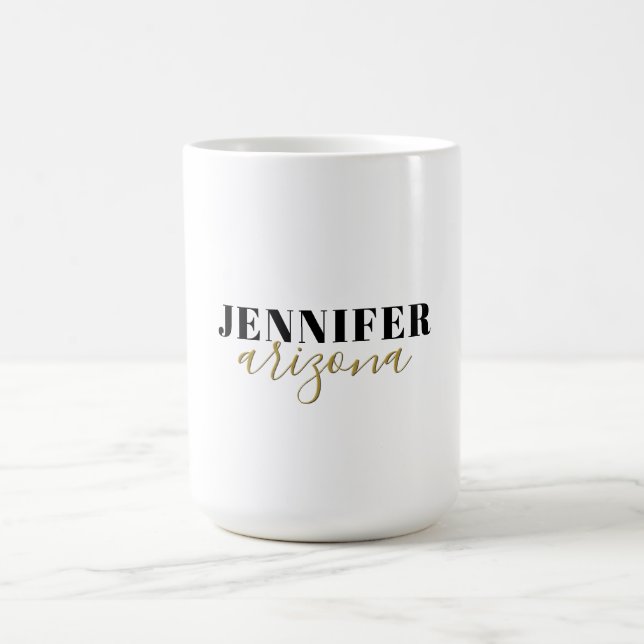Mug Calligraphie Elegant Plain Ajouter son propre nom (Centre)