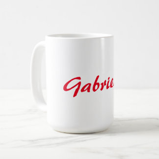 Mug Calligraphie Élégant Rouge Blanc Plaine Nom simple