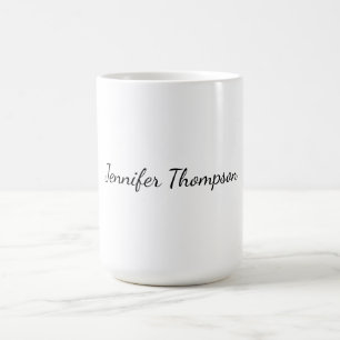 Mug Calligraphie Élégant Simple Nom Plain