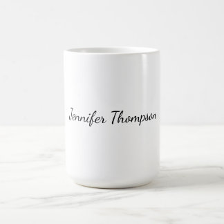 Mug Calligraphie Élégant Simple Nom Plain