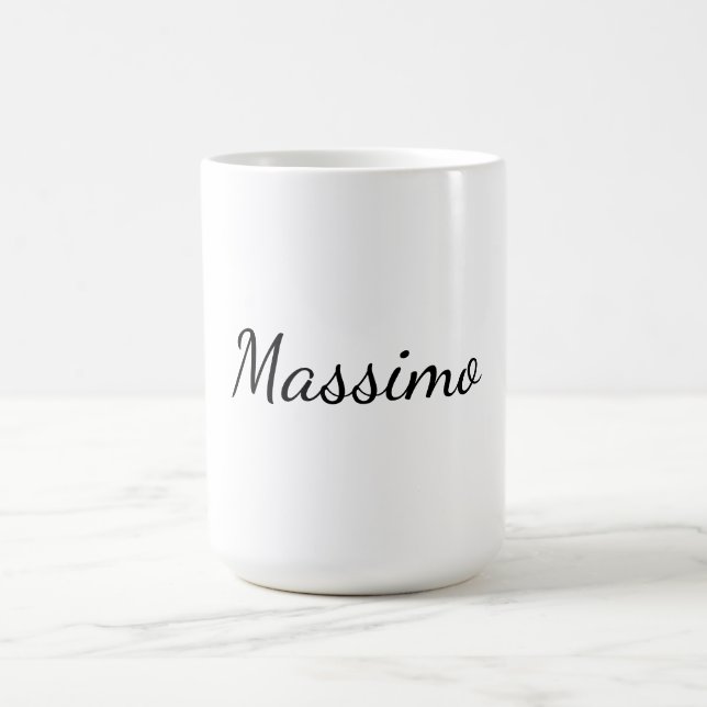 Mug Calligraphie Élégant Simple Nom Plain (Centre)