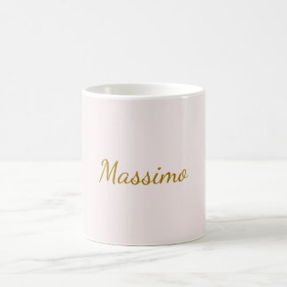 Mug Calligraphie élégante de couleur or et pastel Nom 