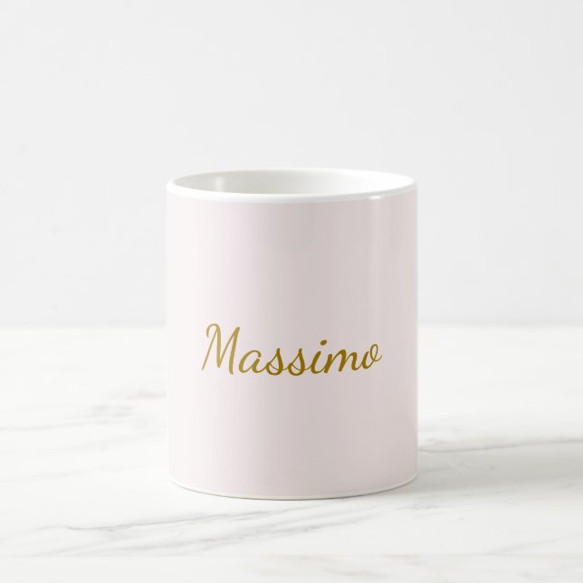 Mug Calligraphie élégante de couleur or et pastel Nom  (Centre)