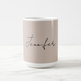 Mug Calligraphie Élégante Plaque Nom simple