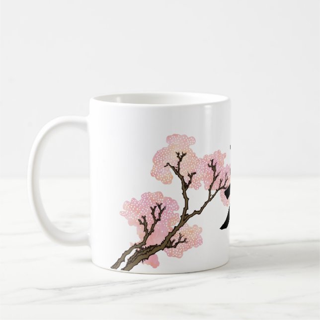 Mug Calligraphie japonaise "Bi" et fleurs de cerisier (Gauche)