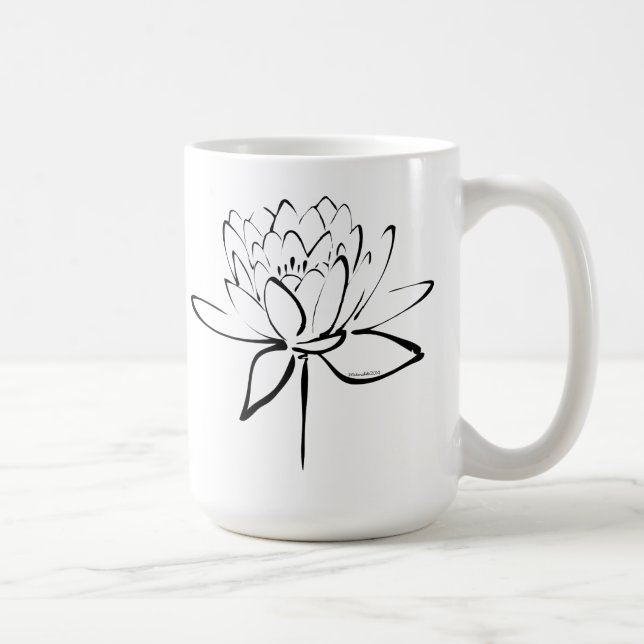 Mug Calligraphie Lotus (Noir) (Droite)