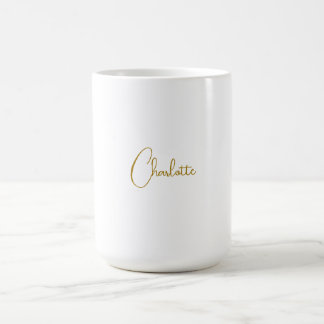 Mug Calligraphie minimaliste Nom du script Couleur or
