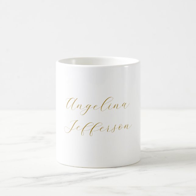 Mug Calligraphie Professionnel Élégant Couleur Or (Centre)