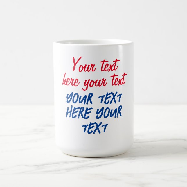 Mug Calligraphie rouge bleu Votre texte ici Remplacer  (Centre)