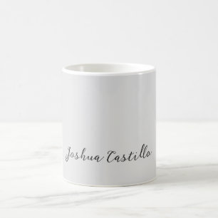 Mug Calligraphie Simple Gris Nom Professionnel