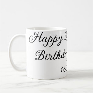 Mug calligraphie simple minimum heureux 2e anniversair