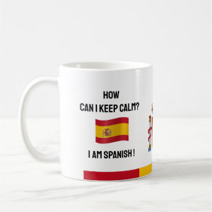 Mug Calme Espagne & Drôle Texte, drapeau espagnol