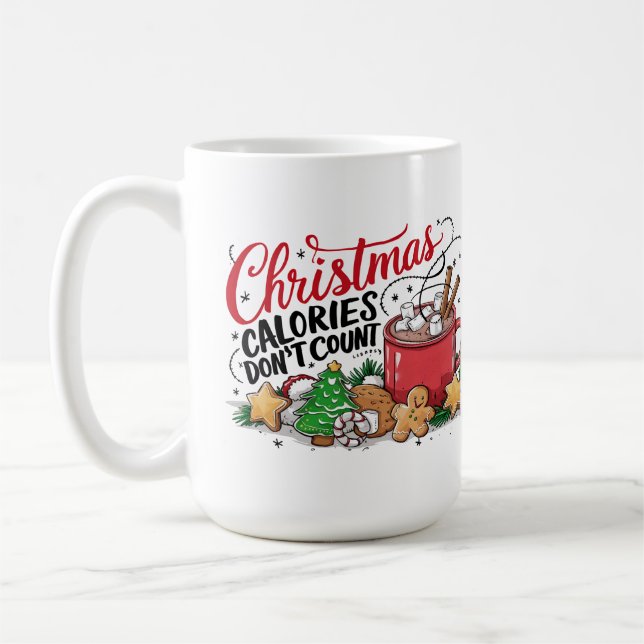 Mug Calories de Noël drôles ne comptent pas  (Gauche)