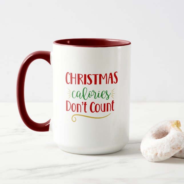 Mug Calories de Noël ne comptent pas, drôle de Xmas (Avec donut)