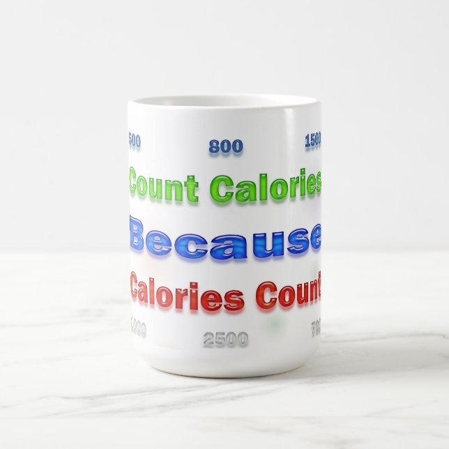 Mug Calories du nombre de pertes de régime et de poids (Centre)