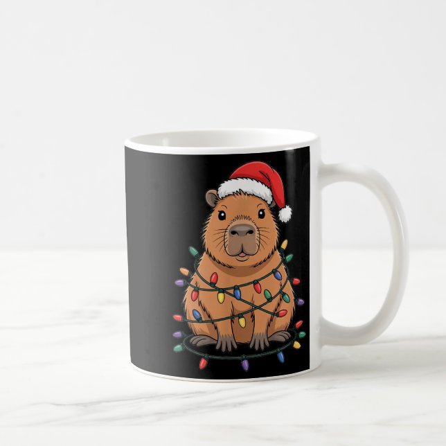 Mug Calot de Noël drôle de capybara dessin animé migno (Droite)